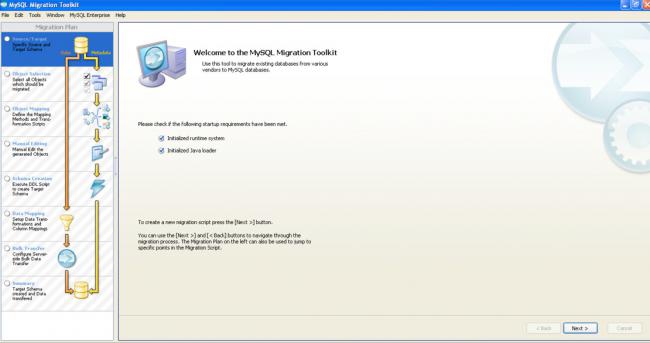 โปรแกรมแปลงฐานข้อมูล MySQL Migration Toolkit