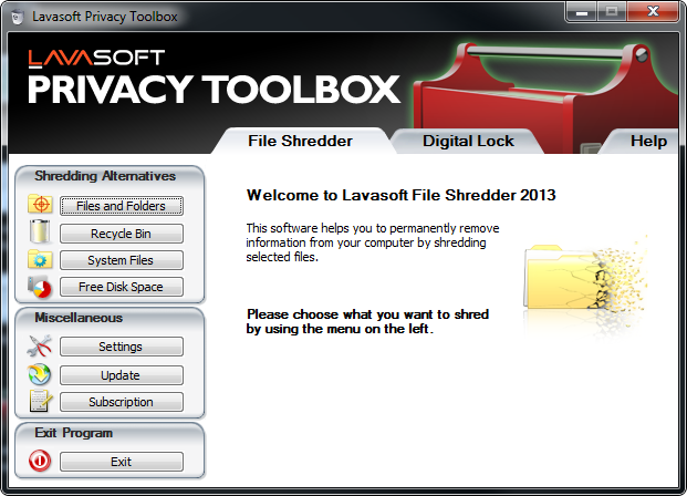 โปรแกรมเข้ารหัสไฟล์ ปกป้องข้อมูล Lavasoft Privacy Toolbox โปรแกรมเข้ารหัสไฟล์ ปกป้องข้อมูล Lavasoft Privacy Toolbox
