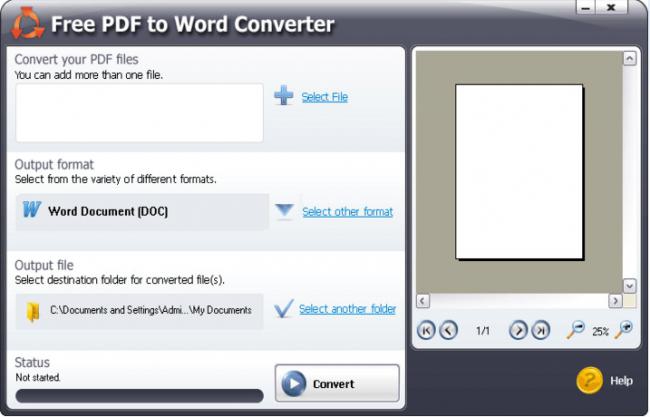 โปรแกรมแปลงไฟล์เอกสาร Free PDF to Word Converter โปรแกรมแปลงไฟล์เอกสาร Free PDF to Word Converter