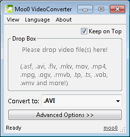 โปรแกรมแปลงไฟล์ Moo0 Video Converter โปรแกรมแปลงไฟล์ Moo0 Video Converter