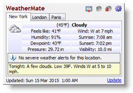 โปรแกรมรายงานสภาพอากาศ WeatherMate โปรแกรมรายงานสภาพอากาศ WeatherMate