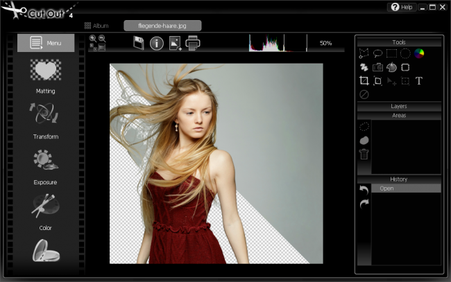 โปรแกรมแต่งภาพ ตัดพื้นหลัง Cut Out 