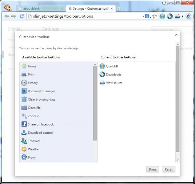 เว็บเบราว์เซอร์ Slimjet