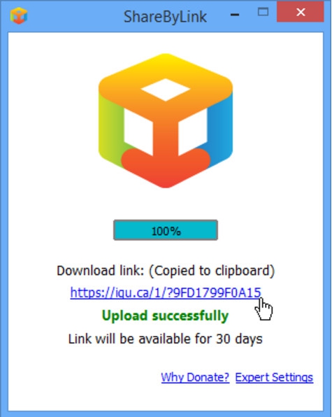 โปรแกรมแชร์ไฟล์ ShareByLink
