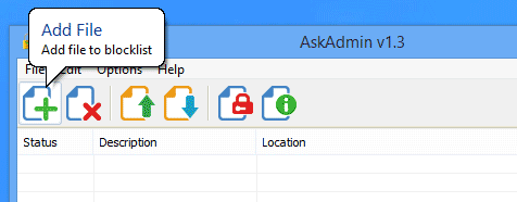 โปรแกรมบล็อกโปรแกรม AskAdmin