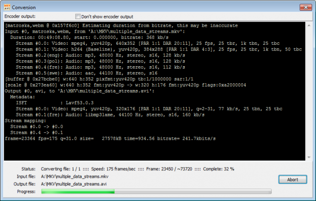โปรแกรมแปลงไฟล์ Pazera Free MKV to AVI Converter