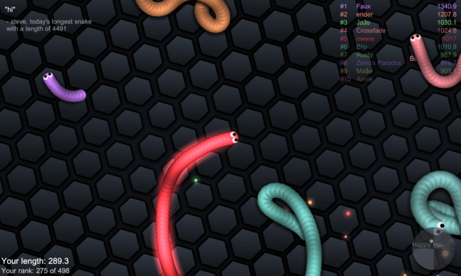 App เกมส์งูน้อย slither.io