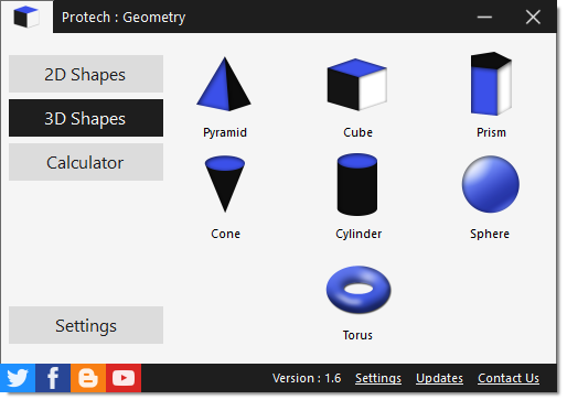 โปรแกรมคำนวณ สูตรเลขาคณิตศาสตร์ Protech Geometry