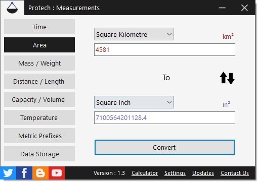 โปรแกรมแปลงหน่วย มาตร วัด ชั่ง ตวง Protech Measurements โปรแกรมแปลงหน่วย มาตร วัด ชั่ง ตวง Protech Measurements