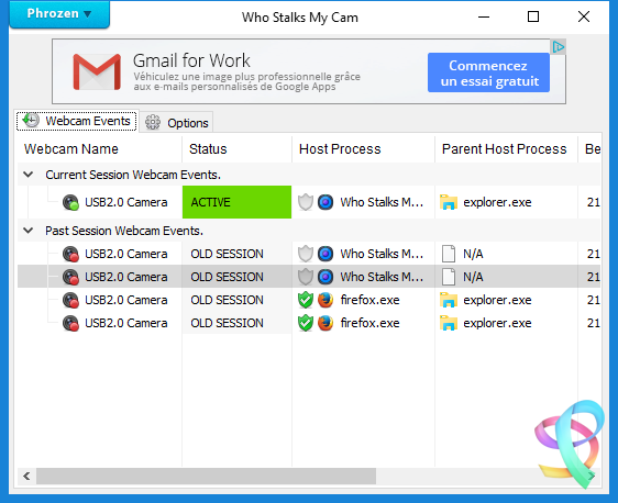 โปรแกรมเว็บแคม Who Stalks My Cam