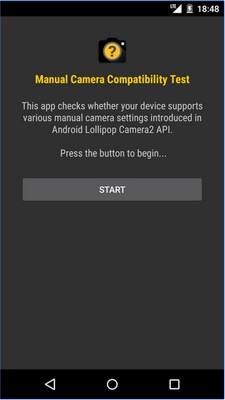 App ทดสอบการรองรับ Manual Camera