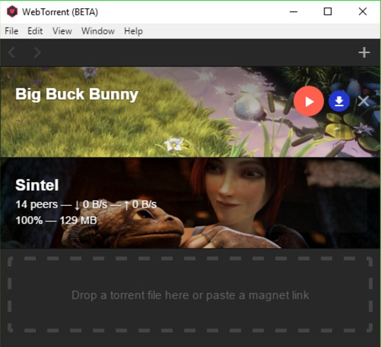 โปรแกรมโหลดบิท เปิดไฟล์จากบิท WebTorrent Desktop โปรแกรมโหลดบิท เปิดไฟล์จากบิท WebTorrent Desktop