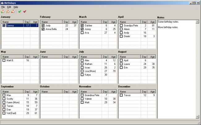 โปรแกรมปฎิทินวันเกิดเพื่อน Birthdays Track