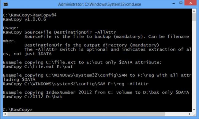 โปรแกรมคัดลอกไฟล์ RawCopy