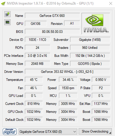 โปรแกรมตรวจสอบ และ โอเวอร์คล็อกการ์ดจอ NVIDIA Inspector