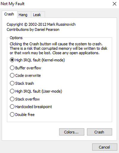 โปรแกรมทดสอบคอมพิวเตอร์ Not My Fault โปรแกรมทดสอบคอมพิวเตอร์ Not My Fault