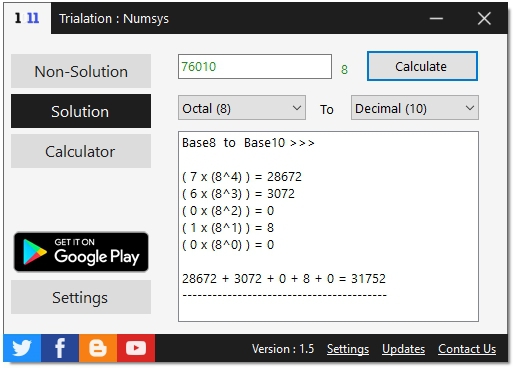 Numsys (โปรแกรม และ แอปพลิเคชัน คํานวณเลขฐาน พร้อมวิธีทำอย่างละเอียด) : 