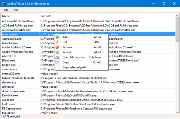 โปรแกรมเปิดโปรแกรม AddMeToRun โปรแกรมเปิดโปรแกรม AddMeToRun