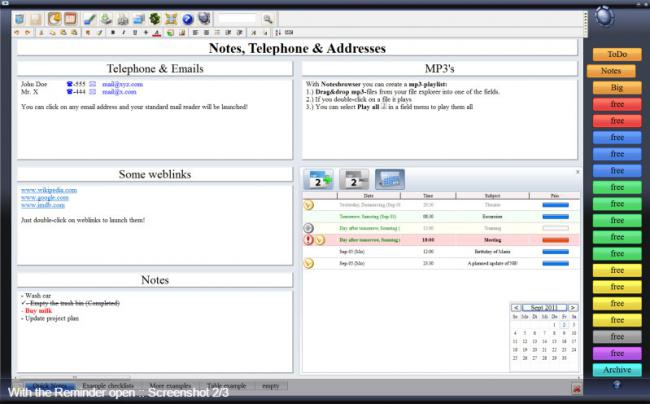 โปรแกรมจัดการตารางข้อมูลส่วนตัว Notesbrowser Freeware