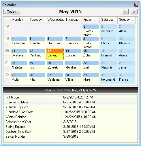 โปรแกรมปฏิทิน MiTeC InfoBar