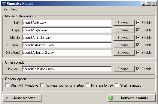 โปรแกรมเปลี่ยนเสิยงคลิกเมาส์ Squeaky Mouse