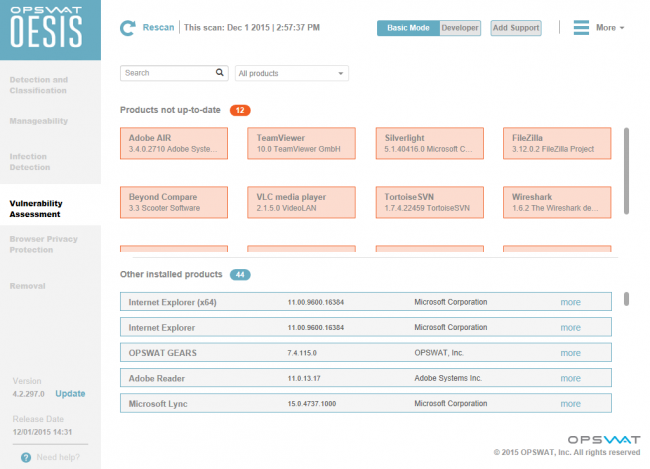OESIS Endpoint Assessment Tool (โปรแกรมตรวจเช็ค จัดการ ถอนการติดตั้งโปรแกรม) : 