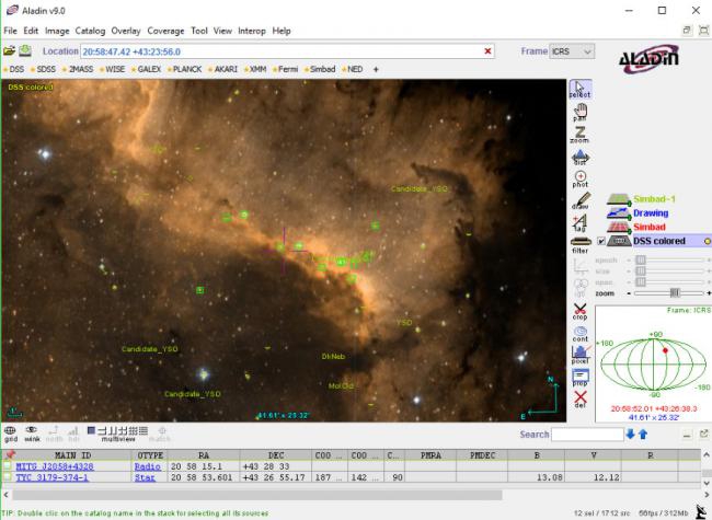 โปรแกรมแผนที่ท้องฟ้า Aladin โปรแกรมแผนที่ท้องฟ้า Aladin