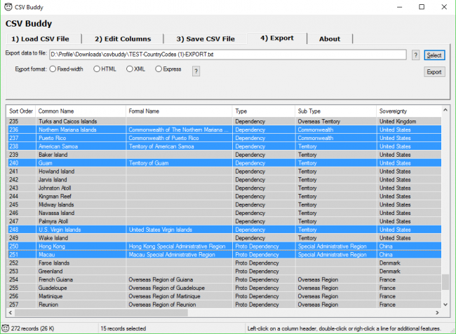 โปรแกรมจัดการไฟล์ตารางข้อมูล CSV Buddy โปรแกรมจัดการไฟล์ตารางข้อมูล CSV Buddy
