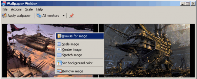 โปรแกรม ตั้งค่าภาพพิ้นหลังหลายหน้าจอ Wallpaper Welder