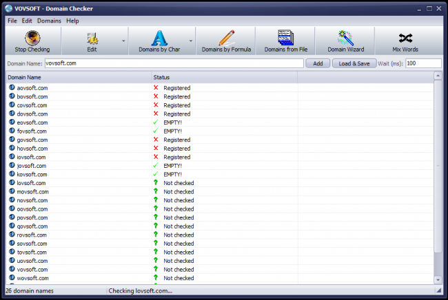 โปรแกรม ตรวจสอบชื่อโดเมน Domain Checker