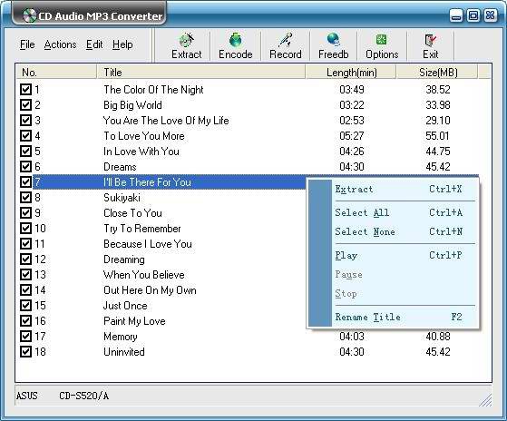 โปรแกรมแปลงไฟล์เพลง CD Audio MP3 Converter โปรแกรมแปลงไฟล์เพลง CD Audio MP3 Converter