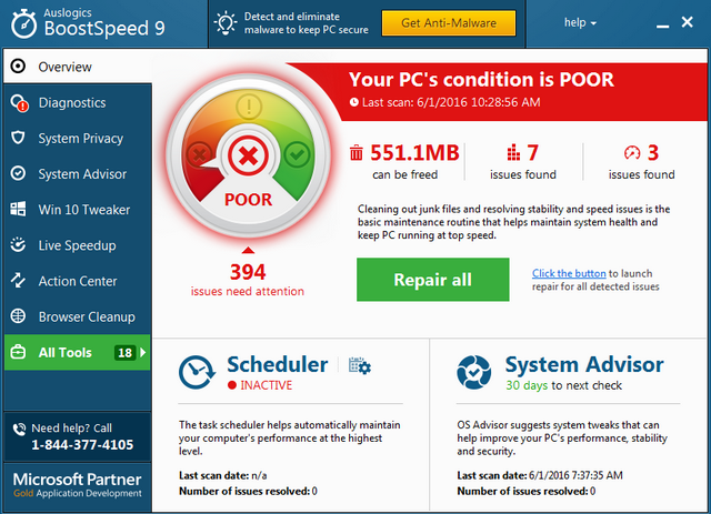 AusLogics BoostSpeed (เร่งความเร็วทุกมิติ ของ คอมพิวเตอร์คุณ) : 