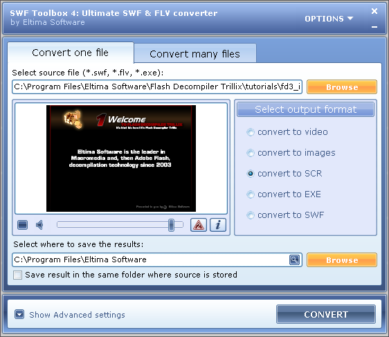 โปรแกรมเครื่องมือจัดการไฟล์ Flash แปลงไฟล์ SWF Toolbox