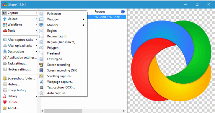 โปรแกรมจับภาพหน้าจอ ShareX