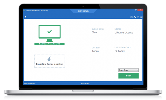 โปรแกรมป้องกันไวรัสบนพีซี Zemana AntiMalware 