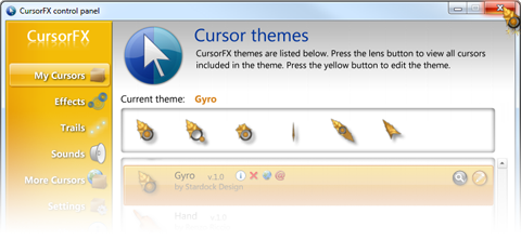 โปรแกรมสร้างรูปแบบเมาส์บนพีซี CursorFX 