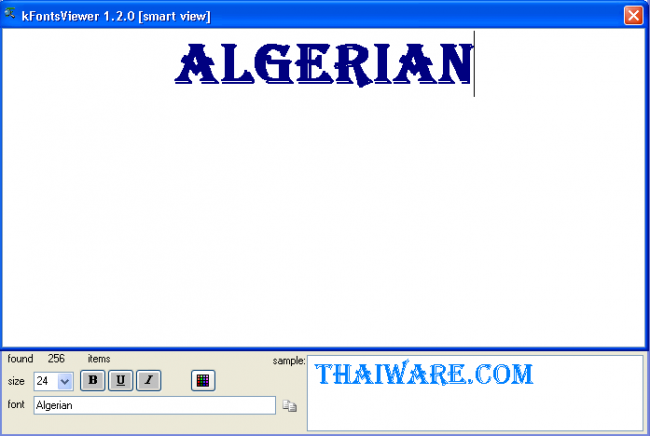 โปรแกรมดูรูปแบบฟอนต์ kFontsViewer โปรแกรมดูรูปแบบฟอนต์ kFontsViewer