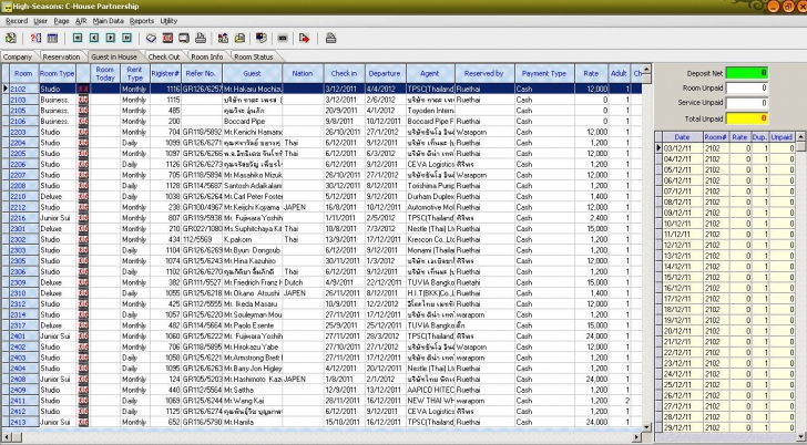 High Seasons (โปรแกรมโรงแรม ระบบจองห้องพัก ระบบโรงแรม)