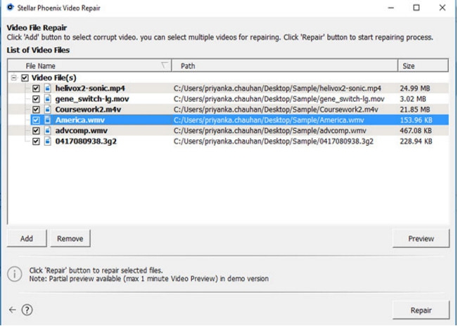 โปรแกรมซ่อมไฟล์วิดีโอ Stellar Phoenix Video Repair