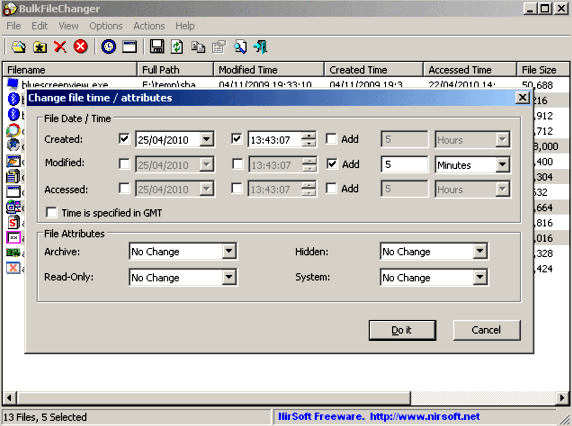 โปรแกรมแก้ไขข้อมูลไฟล์ BulkFileChanger โปรแกรมแก้ไขข้อมูลไฟล์ BulkFileChanger