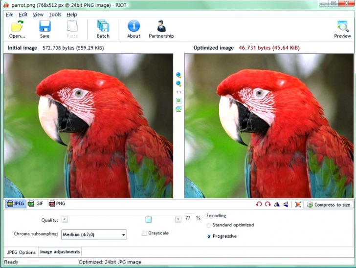โปรแกรมย่อขนาดไฟล์รูปภาพ RIOT