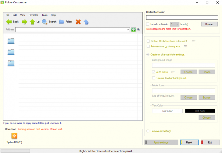 โปรแกรมจัดการโฟลเดอร์ Folder Customizer