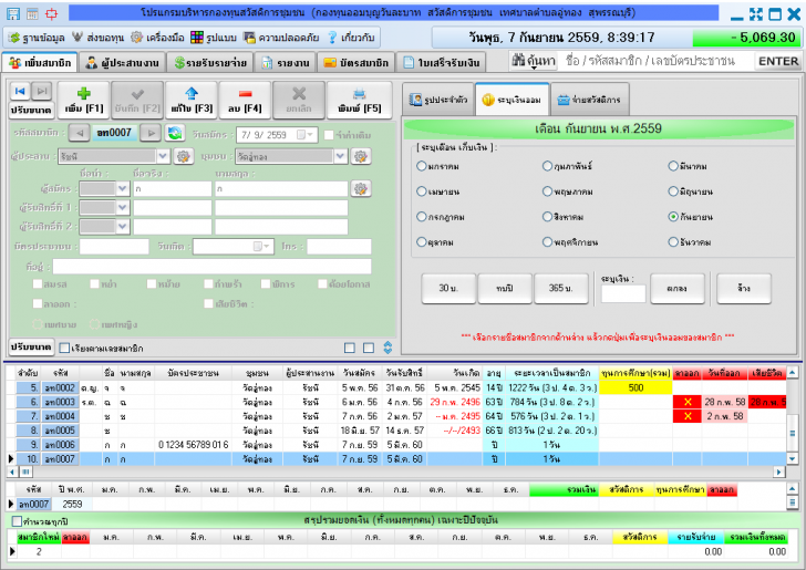 โปรแกรมบริหารกองทุนสวัสดิการชุมชน (Community Welfare Fund Software) : 