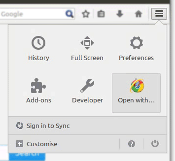 ปลั๊กอินเบราว์เซอร์ Firefox Open With