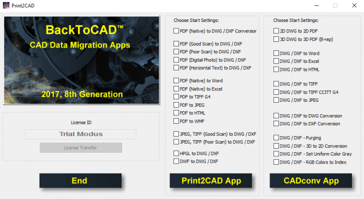 โปรแกรมแปลงไฟล์ Print2CAD