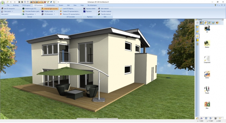 Ashampoo 3D CAD Architecture (โปรแกรมออกแบบสิ่งก่อสร้าง อาคาร สนาม 3 มิติ) : 