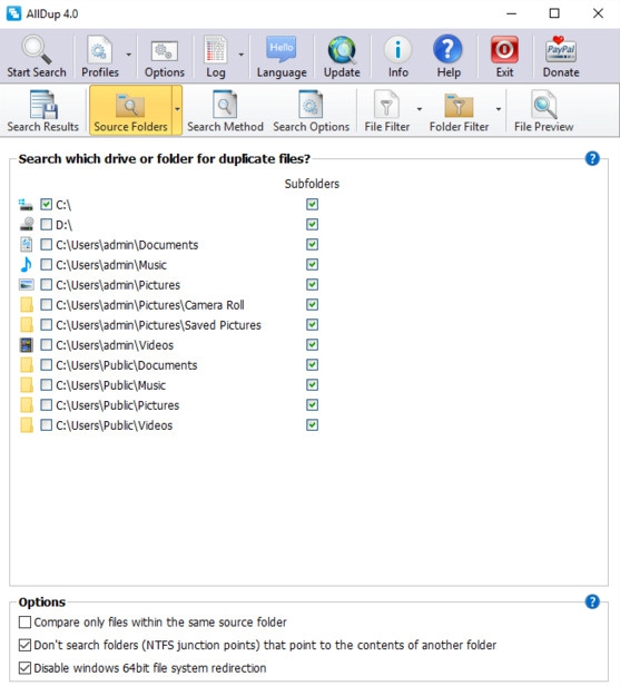 โปรแกรมค้นหา ลบไฟล์ซ้ำ AllDup