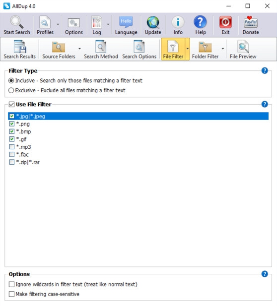 โปรแกรมค้นหา ลบไฟล์ซ้ำ AllDup