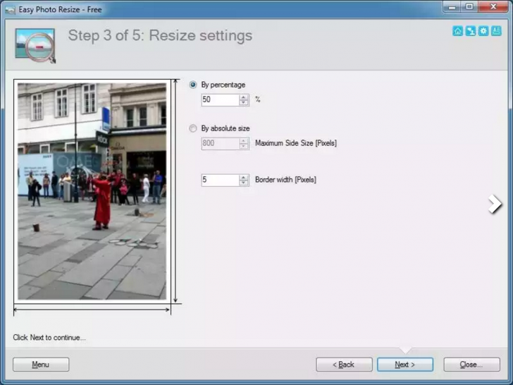 โปรแกรมย่อ ขยายภาพ Easy Photo Resize