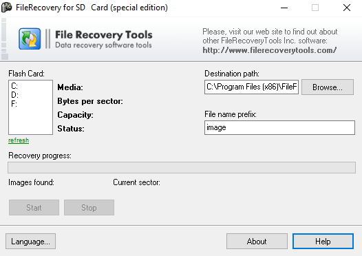 โปรแกรมกู้ไฟล์ข้อมูลที่สูญหาย บน เอสดีการ์ด FileRecovery For SD